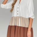  Colorblock Ruffled Tiered Mini Dress