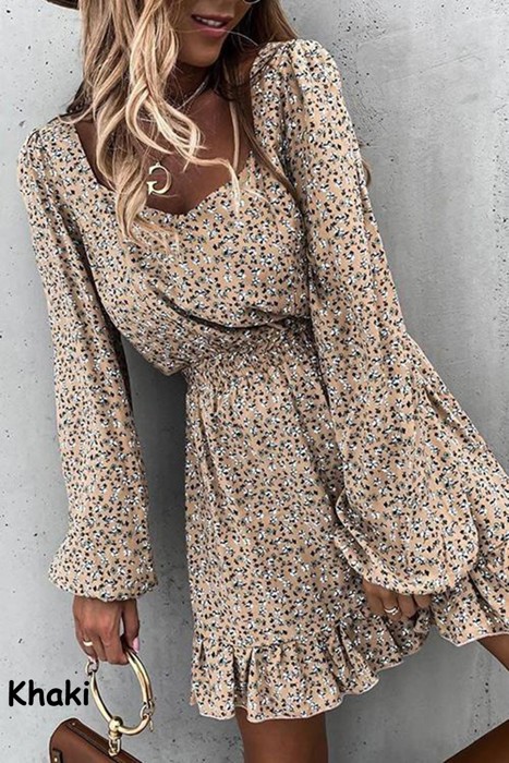 " SALE "  Smocked Waist Ruffled Long Sleeve Mini Dress | 3 Styles |