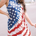  USA Flag Star Print Mini Dress