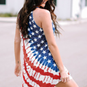  USA Flag Star Print Mini Dress