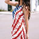  USA Flag Star Print Mini Dress