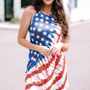  USA Flag Star Print Mini Dress