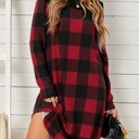   Plaid Pattern Long Sleeve Dress