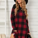   Plaid Pattern Long Sleeve Dress