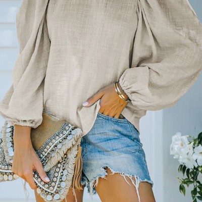 Billowed Long Sleeve Blouse