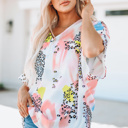  Animal Watercolor Mixed Print Loose Top