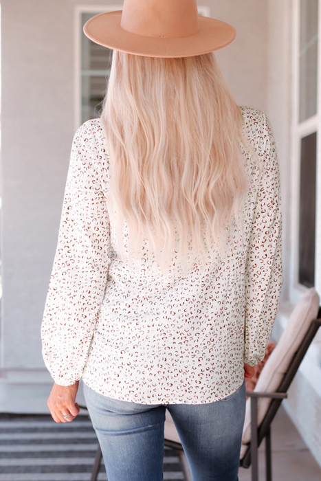 Cheetah Print Long Sleeve Blouse
