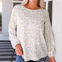  Cheetah Print Long Sleeve Blouse