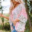  Animal Floral Mix Print Cape Top