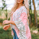  Animal Floral Mix Print Cape Top