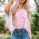  Animal Floral Mix Print Cape Top