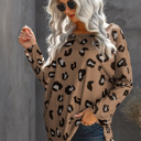  Leopard Print Loose Long Sleeve Top 