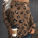  Leopard Print Loose Long Sleeve Top 