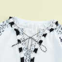 Embroidered Split Neck Blouse