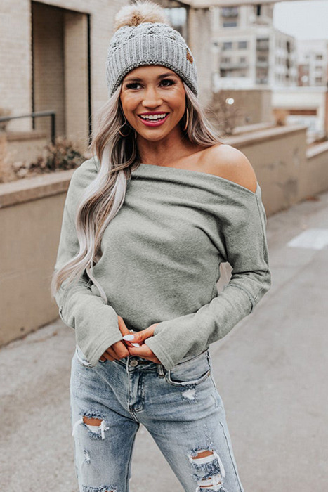 Drop Shoulder Long Sleeve Top