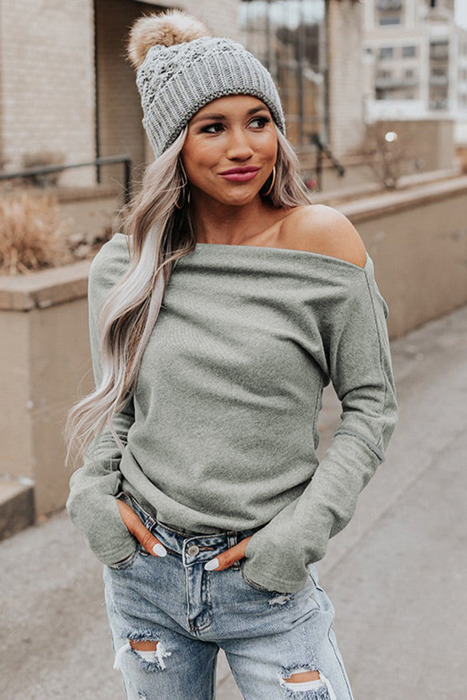 Drop Shoulder Long Sleeve Top