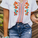  Wild Flower Embroidered Shift Top