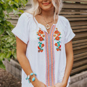  Wild Flower Embroidered Shift Top