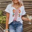  Wild Flower Embroidered Shift Top