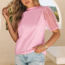  Tulle Puff Sleeve Top