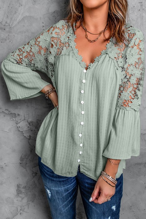 Crochet Lace Button Top | 2 Colors |