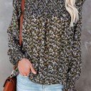  Ditsy Floral Smocked Ruffle Long Sleeve Blouse | 2 Colors |