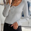  Lace Trim Ribbed Detail Sweater | 3 Colors |