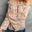  Floral Off Shoulder Bell Sleeve Blouse