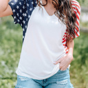  The US Stars and Stripes V Neck Tee