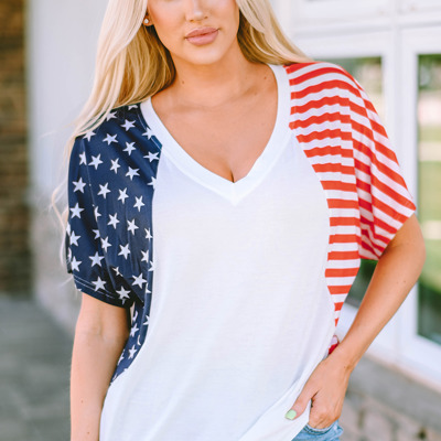 The US Stars and Stripes V Neck Tee