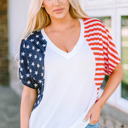  The US Stars and Stripes V Neck Tee