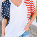  The US Stars and Stripes V Neck Tee