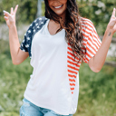  The US Stars and Stripes V Neck Tee