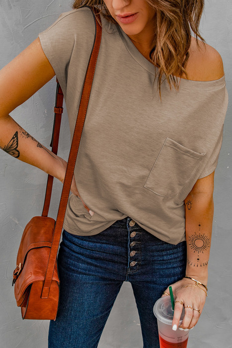 Pocketed Tee with Side Slits