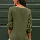 V Neck Button Up Blouse  | 2 Colors |