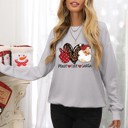  Santa Claus Leopard Print Graphic Sweatshirt