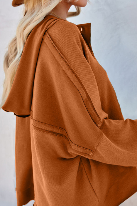 Distressed Raw Seam Pullover Hoodie