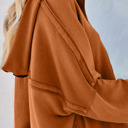  Distressed Raw Seam Pullover Hoodie 
