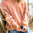  Drop Shoulder Sweatshirt with Kangaroo Pocket