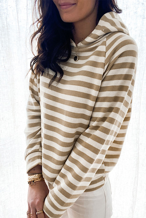 Striped Long Sleeve Hoodie