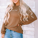  You Are Loved Print Ribbed Sweatshirt