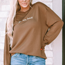  You Are Loved Print Ribbed Sweatshirt