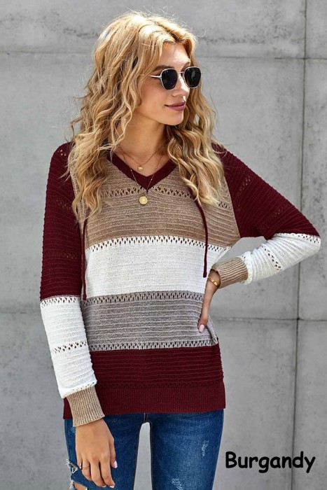 Beach Bonfire Knitted Hoodie | 4 Colors |