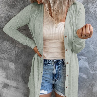 " Flash Deal" Open-Front Buttons Cardigan | 3 Colors |