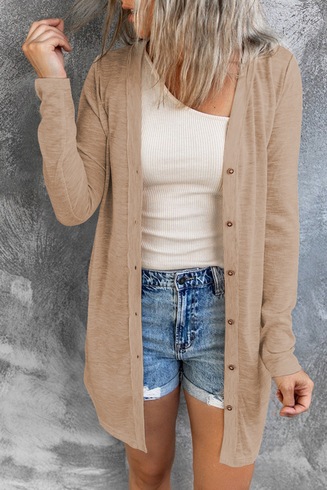 " Flash Deal" Open-Front Buttons Cardigan | 3 Colors |