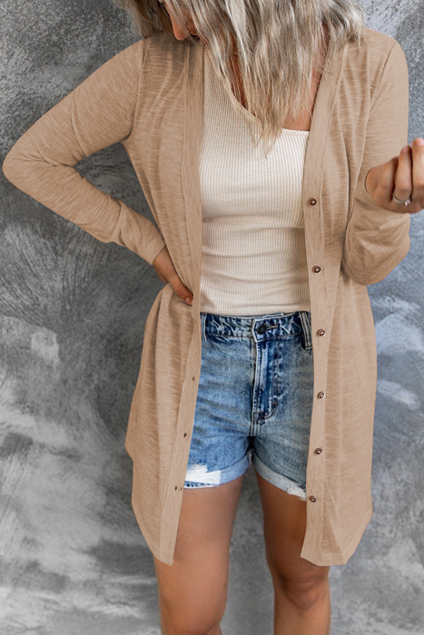 " Flash Deal" Open-Front Buttons Cardigan | 3 Colors |