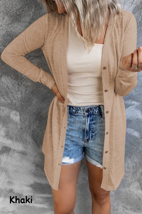 " Flash Deal" Open-Front Buttons Cardigan | 3 Colors |