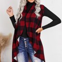  Plaid Open Front Cardigan