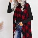  Plaid Open Front Cardigan