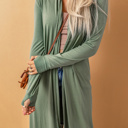  Fringed Hem Open Cardigan
